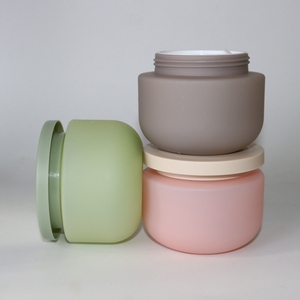Pot cosmétique en plastique écologique de 250 ml avec couvercle beige, durable pour <span class=keywords><strong>beurre</strong></span> corporel, crèmes et cosmétiques faits maison - Product Image 3