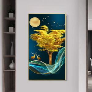 Peintures murales LED abstraites en porcelaine de cristal, décoration artistique moderne pour la maison, personnalisées en usine, vente chaude - Product Image 3
