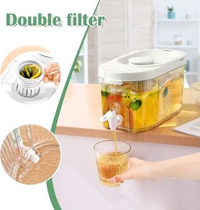 Dispensador <span class=keywords><strong>de</strong></span> bebidas <span class=keywords><strong>de</strong></span> <span class=keywords><strong>cerveza</strong></span> grande <span class=keywords><strong>de</strong></span> plástico <span class=keywords><strong>de</strong></span> 1 galón para fiestas para nevera con filtro con grifo para té al <span class=keywords><strong>sol</strong></span> limonada - Product Image 6