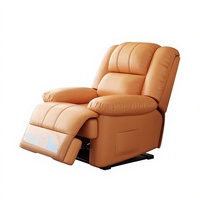 Fauteuil inclinable moderne FlameGlow G03 avec télécommande, repose-pieds extensible, support lombaire gonflable, tissu et métal réglables