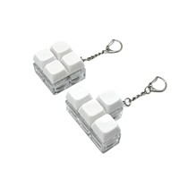 Porte-clés testeur de commutateurs mécaniques à 4 touches - Jouet anti-stress, porte-clés de clavier pour bureau et cadeaux