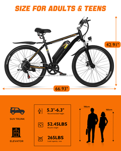 Vélo Électrique Tout-Terrain à Pneus Larges 1000W en Alliage d'Aluminium 26 Pouces – Pièces Détachées pour Vélos Électriques – Expédition Directe depuis l'Entrepôt Américain - Product Image 5