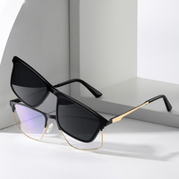 Lunettes de conduite polarisées anti-lumière bleue UV400 avec clip à ressort en métal rectangulaire Partagas pour hommes