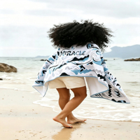 Custom 2-in-1 Cotton or Polyester Kids Bath Towel & Beach Blanket Soft Plush Absorbent Large Pool Shower Towel for Children