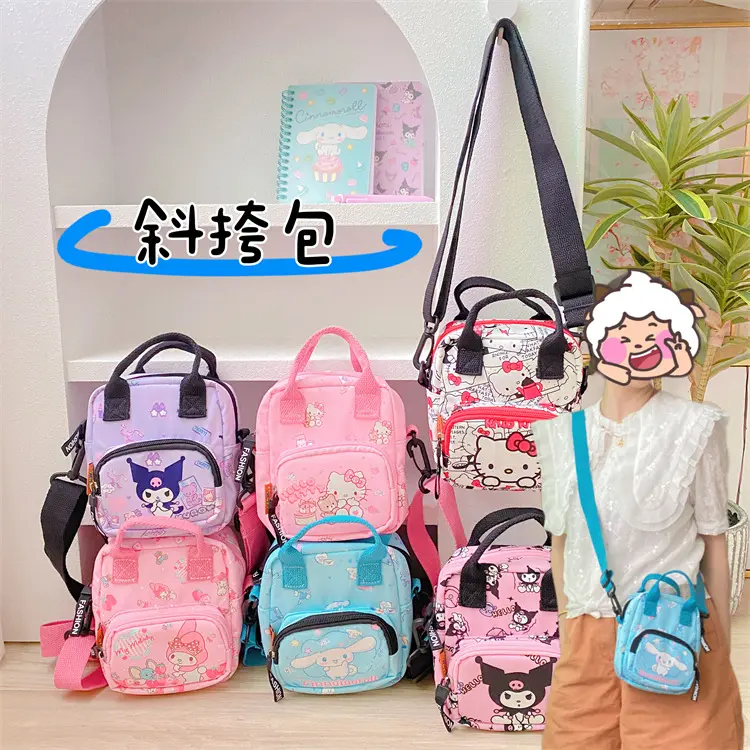 HL tas bahu anime baru kawaii anime pu kt melody kuromi hadiah Natal untuk anak-anak penyimpanan modis dompet koin tas tangan toko