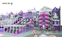Encantadores toboganes Matrix con temática de palacio, diseño personalizado directo de fábrica, laberinto de obstáculos, parque de atracciones interior