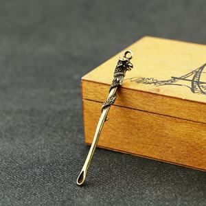 หัตถกรรมทองเหลืองทองเหลืองมังกรและนกฟีนิกซ์หูช้อนราศีมังกรหูช้อนลมจี้เครื่องประดับ - Product Image 4