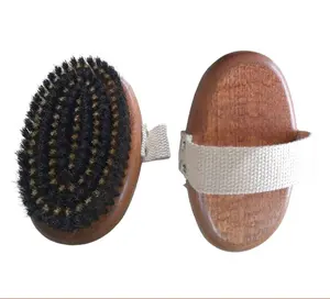 Horshi New Design Handmade Wooden Handle Horse Grooming Brush, Bristles Mix of Pig Bristles and Brass Wire for Long Term Use