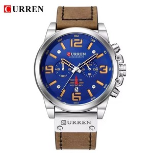 Nouvelle montre à quartz pour homme avec boîtier en alliage sport 8314, bracelet en cuir, cadran à aiguilles, étanche, date automatique, style business décontracté - Product Image 6