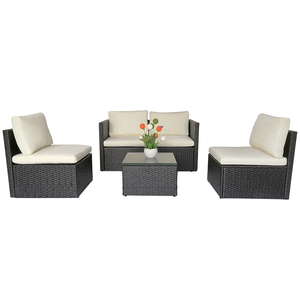 Ensemble de <span class=keywords><strong>salon</strong></span> miniature en rotin tressé de haute qualité avec structure en acier pour patio et balcon, vente en gros d'usine - Product Image 2