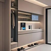 Nouvelle armoire de style Wabi Sabi à grande capacité pour l'entrée, le hall, personnalisable, cloison de séparation en bois pour la maison, l'hôtel