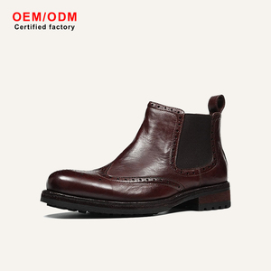 OEM Custom Made Horsehide Brogue <strong>Goodyear</strong> <strong>Welt</strong> Genuine Leather Waterproof Fashion Toe Lace-up Chelsea Martin <strong>Boots</strong> Trendy - Product Image 1