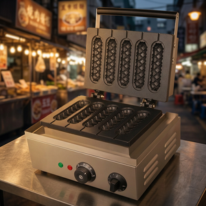 Máquina comercial eléctrica para hacer waffles de salchicha crujiente con 5 palos, máquina para hacer waffles de corn dog para tiendas de snacks y restaurantes - Product Image 6