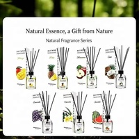 Diffuseur en verre élégant et luxueux de 130 ml, diffuseur d'huile de rotin, aromathérapie, parfum d'ambiance longue durée sans sulfate, coffret cadeau