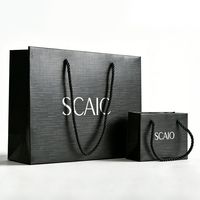Sac en papier noir de luxe personnalisé de haute qualité pour l'emballage de parfums pour hommes