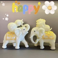 Figurine d'éléphant créative personnalisée en résine époxy, sculpture de luxe léger, style animalier, ornement artisanal pour salon