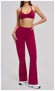 Vêtements de sport pour femmes <span class=keywords><strong>en</strong></span> gros, pantalons de yoga ajustés, ensemble de sport respirant, ensemble de yoga <span class=keywords><strong>sans</strong></span> couture - Product Image 3