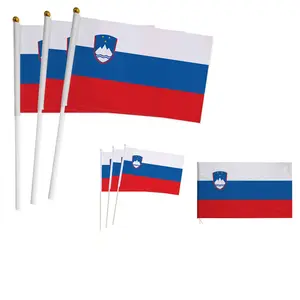 Huiyi национальные флаги для размахивания руками, выборы в страну, на заказ, словенский ручной флаг