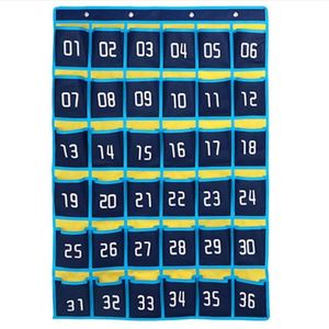 Organisateur mural ou de porte à 36 poches numérotées pour téléphones portables, calculatrices, fournitures scolaires et de bureau - Product Image 6