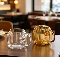 Tasse à café en verre vintage motif citrouille d'automne, verre multi-usage pour cadeau de déménagement, Halloween, cadeau d'affaires et décoration de table