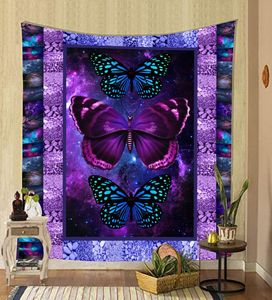 Tapisserie murale personnalisée style bohème avec imprimé papillon, lune et fleurs, décoration pour chambre <span class=keywords><strong>à</strong></span> coucher et salon - Product Image 2