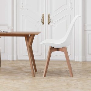 Silla de Comedor <span class=keywords><strong>Tulip</strong></span> Económica y Moderna con Cojín Tapizado, Mueble de Plástico para Sala de Estar, Restaurante y Cafetería de Interior - Product Image 5