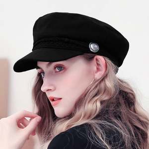 Casquettes de baseball pour femmes, chapeaux d'hiver octogonaux en laine française, <span class=keywords><strong>casquette</strong></span> de <span class=keywords><strong>boulanger</strong></span>, <span class=keywords><strong>casquette</strong></span> noire streetwear pour femmes 2020 - Product Image 1