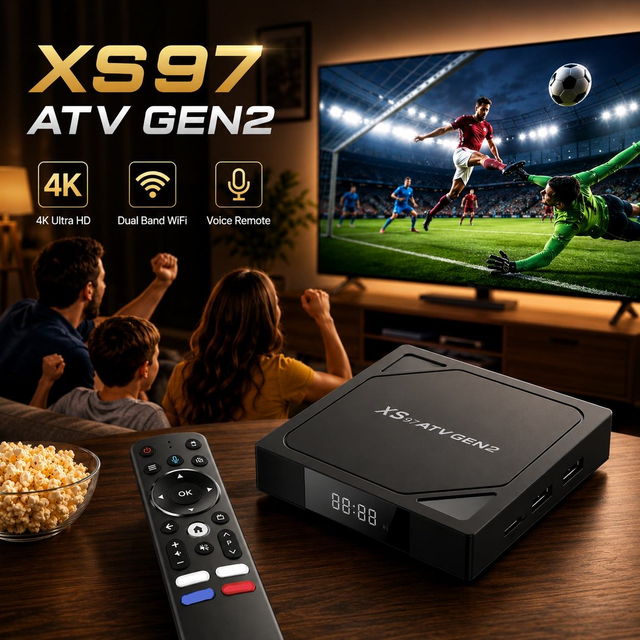Free Customize XS97 A-TV Allwinenr H618 2gb Ram 16g Rom Ott Set Top Box 4k HD Tvbox Android 12 Tv Box with Bt Remote
