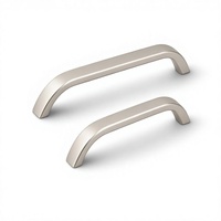 Tiroir de meuble moderne incurvé en alliage d'aluminium nickel brossé de haute qualité 96/128mm, durable, pour cuisine, commode, hôtel - Fabrication OEM 2026
