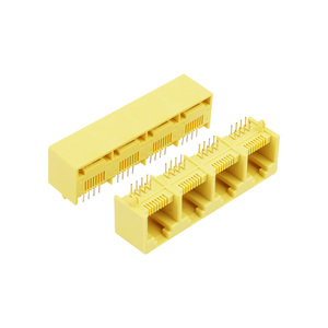 Siêu March Chất lượng cao 6P6C 1x4 cổng RJ11 Modular Jack màu vàng mà không cần magnetics RJ45 loại công nghiệp Ethernet kết nối - Product Image 2