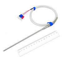 Sensor de Temperatura RTD PT100, Sonda Blindada de Acero Inoxidable de 3 Cables para Medición de Temperatura en Calderas Industriales, Hornos y Tuberías