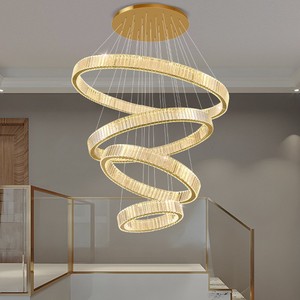 Lampadario a Sospensione LED in Cristallo, Plafoniera in Acciaio con Telecomando, Alimentazione AC <span class=keywords><strong>per</strong></span> Interni - Product Image 5