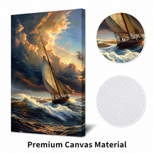 Stampa <span class=keywords><strong>su</strong></span> <span class=keywords><strong>Tela</strong></span> in Poliestere 30x40cm, Barca a Vela in <span class=keywords><strong>Mare</strong></span> Tempestoso, Stampa Digitale HD <span class=keywords><strong>su</strong></span> <span class=keywords><strong>Tela</strong></span> Non Tesa, Arte Murale per Arredamento Alberghiero - Product Image 3