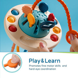 Juguetes Montessori de Alta Calidad para Educación Temprana de Silicona con Cuerda de Tracción, Juguete Sensorial y <span class=keywords><strong>Mordedor</strong></span> para Bebé - Product Image 4