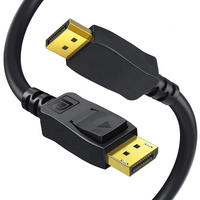 Câble DP DP mâle-mâle 4K de haute qualité 1,5 m, conducteurs plaqués or, cuivre sans oxygène, gaine en PVC, blindage tressé