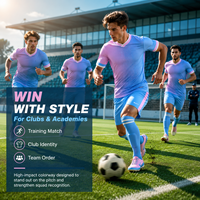 Maillot de football personnalisé rose et bleu Elite avec maille dégradée, uniforme de football professionnel pour l'entraînement et les matchs des équipes de club