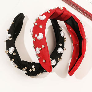 عقال على الطراز الأوروبي والأمريكية مرصع بالماس عقدة لؤلؤ واسعة للنساء بيع بالجملة إكسسوارات شعر وغسيل الوجه - Product Image 4