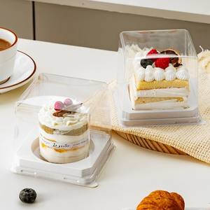 Scatole Rettangolari Trasparenti in PET Bianco per Torte Piccole, Contenitori in Plastica Trasparente per Imballaggio di Dessert e Prodotti da Forno - Product Image 2