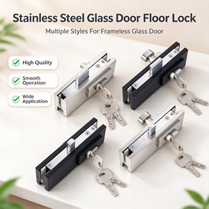 Stainless Steel Frameless Glass <strong>Door</strong> Bottom Patch Lock Floor Deadbolt Swing Glass <strong>Door</strong> Deadbolt Lockset - Product Image 1