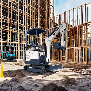 Mini pelle sur chenilles de 1 tonne avec moteur Changchai, multifonctionnelle, 3 accessoires : godet, tarière, marteau, garantie 1 an - Product Image 2