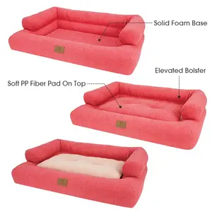 LS Peppy Buddies 2023 New Design Luxury Foam Dog Sofa Beds Pet Sofa Sherpa Sofa Dog Bed