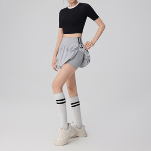 Active Wear Girls High Waist Casual Puff Mini Bubble Tennis rock Frauen mit eingebauten Shorts - Product Image 1