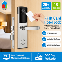 Sistema de Cerradura Inteligente RFID para Puertas de Hotel con Desbloqueo por Tarjeta+Llave, PRND Antirrobo, Material de Acero Inoxidable Pulido