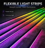 Lumière d'ambiance intérieure de voiture - LED RGB en acrylique 20-en-1 avec synchronisation musicale et contrôle par application, logo personnalisé (vente en gros)