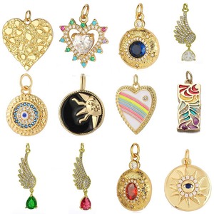 Colgantes de Moda con Forma de Corazón y Ojo Turco para Hacer Collares y Pulseras, Colgantes de Ojo que Todo lo Ve, Colgantes de Sol, Venta al por Mayor - Product Image 2