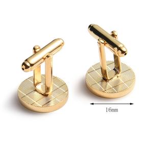 Mancuernillas de esmalte suave con adhesivo epoxi, diseño de camisa ajustada, color dorado y base arena, al por mayor - Product Image 5