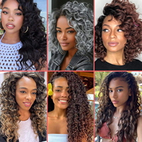 Cheveux synthétiques en crochet style Hawaïen 120g - Tresses Goddess Beach Curl - Fibre ignifuge de qualité supérieure