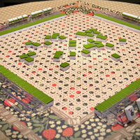 Alas Meja Mahjong Motif Stroberi Lucu 31.5*31.5 Inci Anti-Selip Lipat untuk Ubin Mahjong Permainan Poker