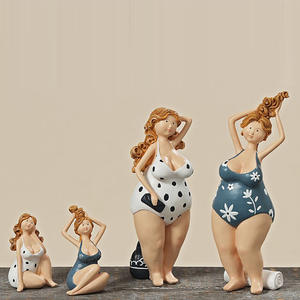 Résine plage femmes Statue Sculpture maillot de bain <span class=keywords><strong>Sexy</strong></span> grosse femme dame <span class=keywords><strong>Figurine</strong></span> - Product Image 3