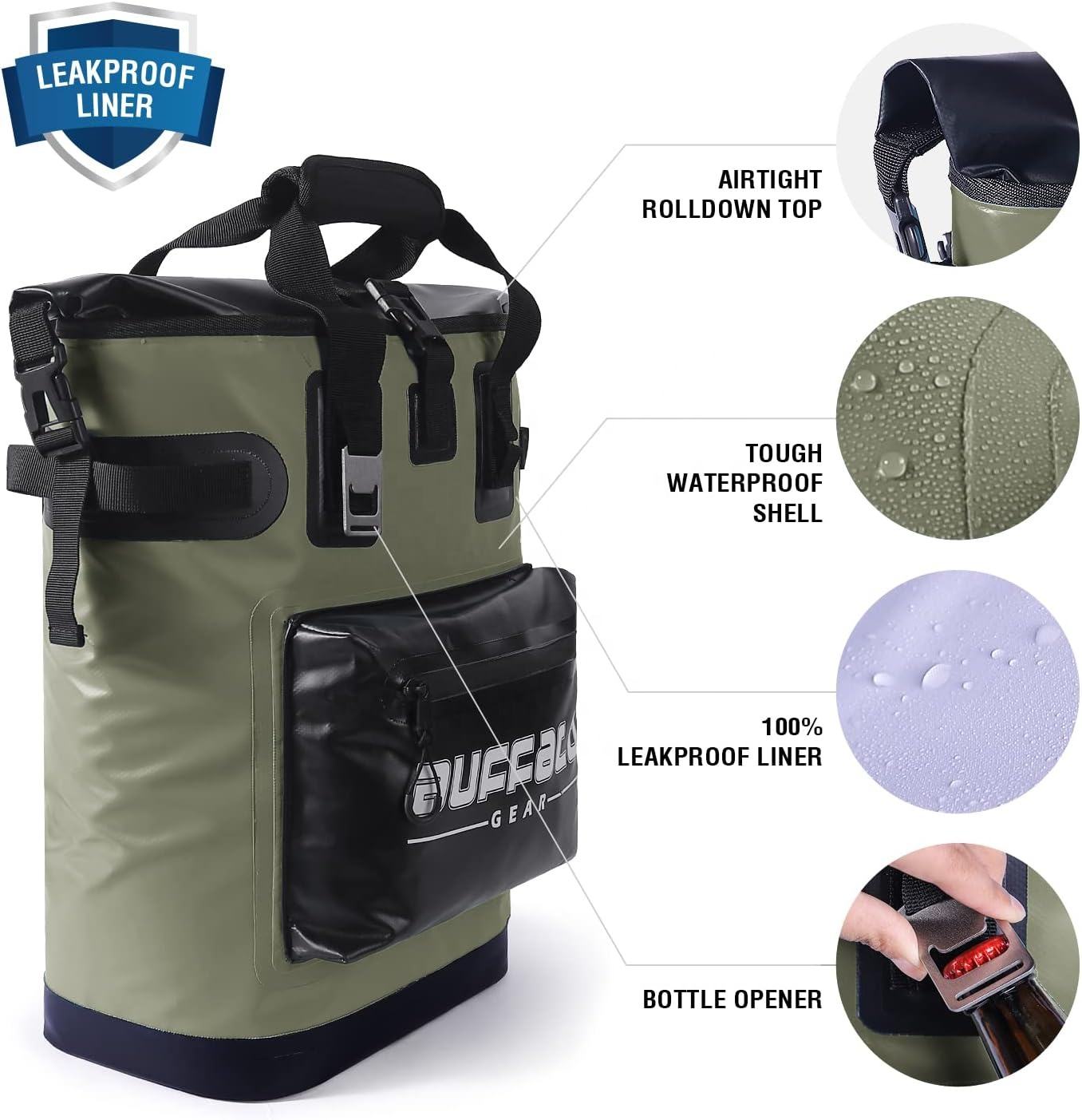 Buffalo Gear Insulated Tarpaulin Cooler Backpack 18L 30L
